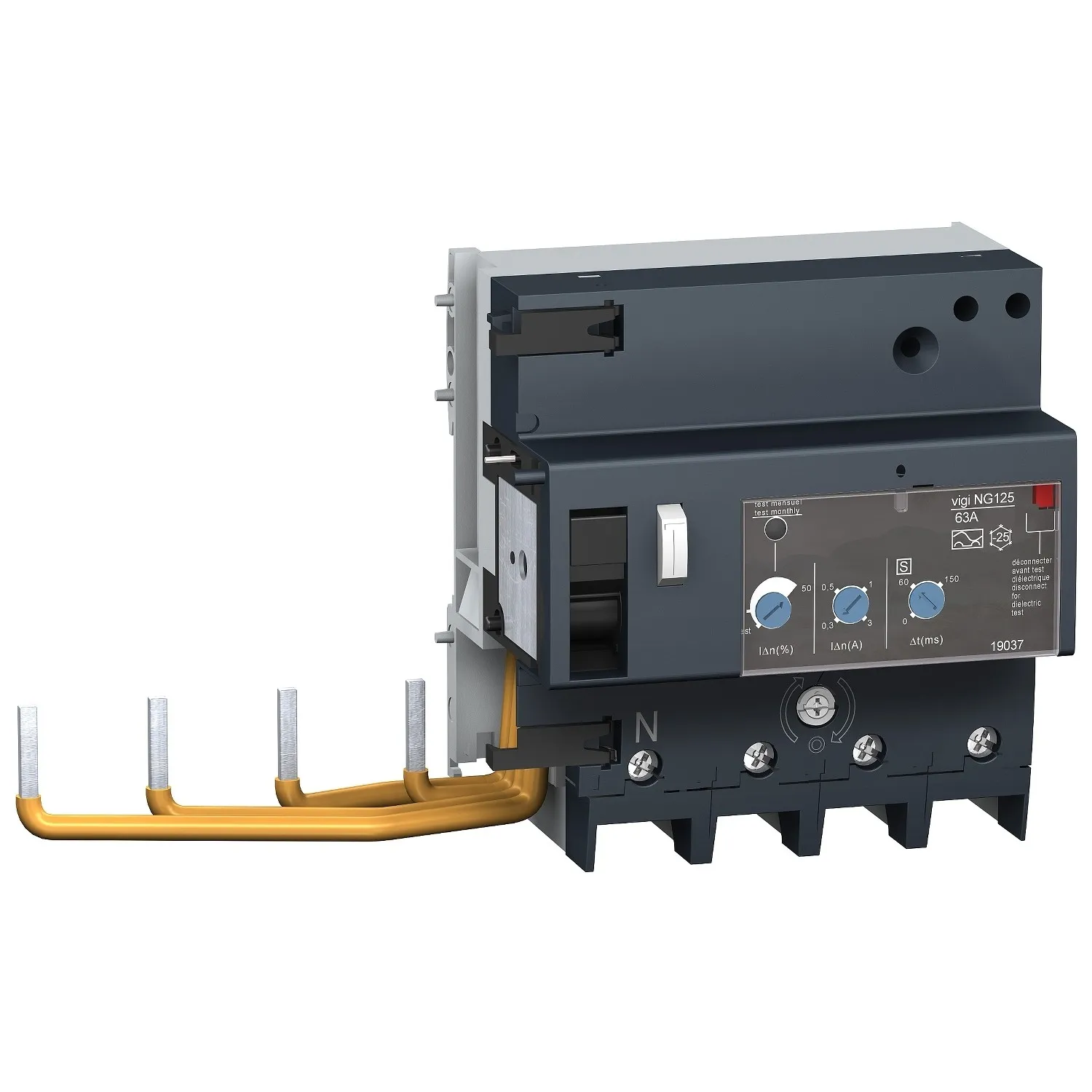 Schneider 19056 Bloc différentiel 4P 125A Réglable | Type AC