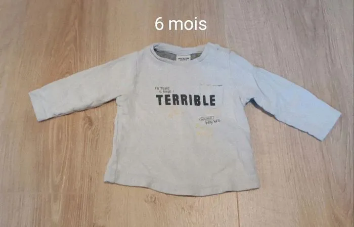 T shirt manches longues 6 mois - Tape à l'œil - 6 mois  | Beebs